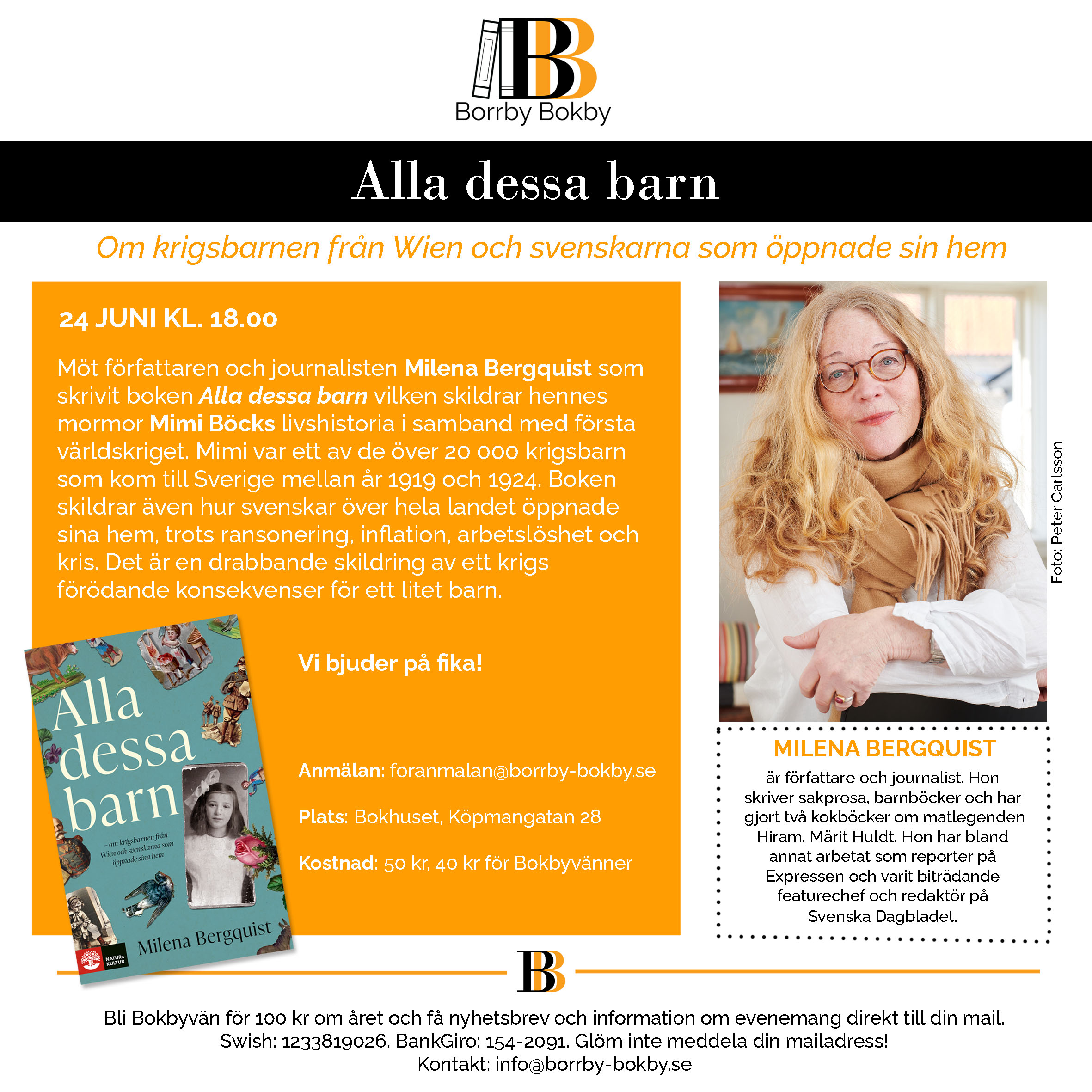 Milena Bergquist alla dessa barn författarbesök borrby bokby